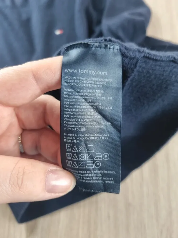 Pull a col rond Cachemire bleue Tommy Hilfiger Homme Taille S - photo numéro 3