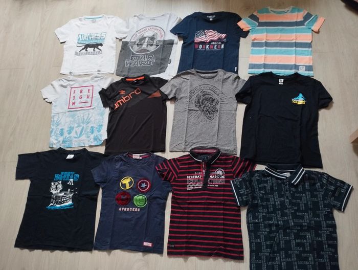 Lot de 17 t shirts d'été garçon taille 10 ans