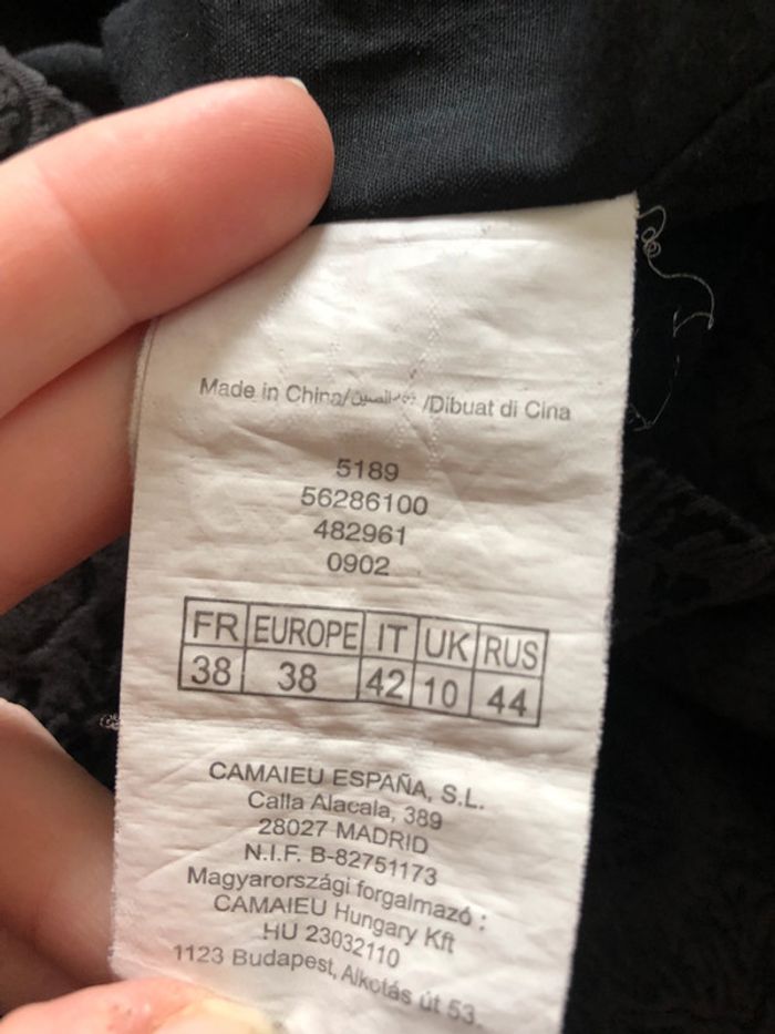 Veste noire à motifs Camaieu 38 - photo numéro 4