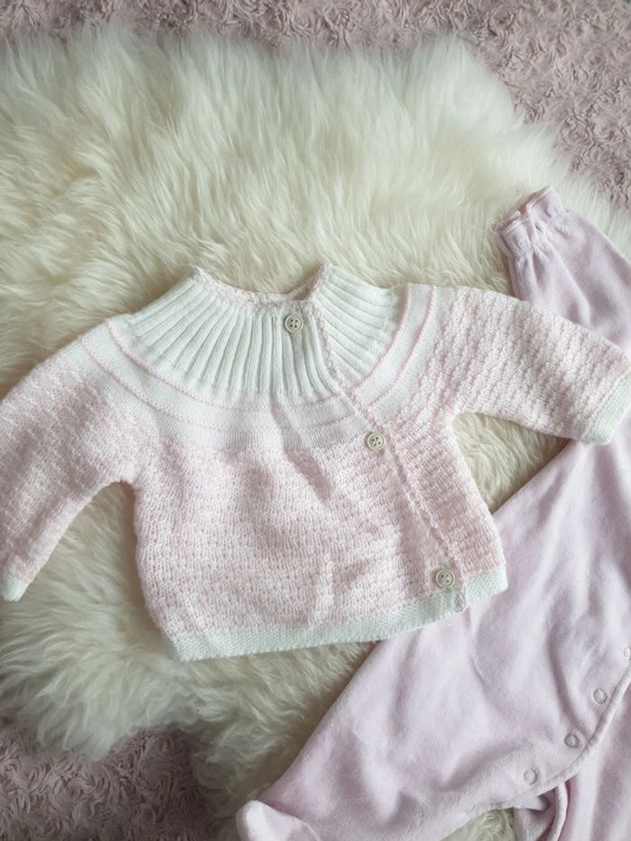 Grenouillere avec gilet en laine 1mois - photo numéro 4