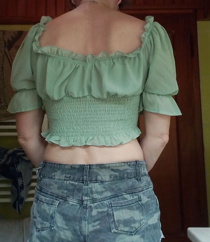 Blouse femme croq top verte claire Shein - photo numéro 8