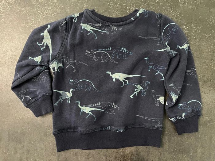 Sweat pull bleu dessin dinosaures taille 2-3 ans marque Tex - photo numéro 4