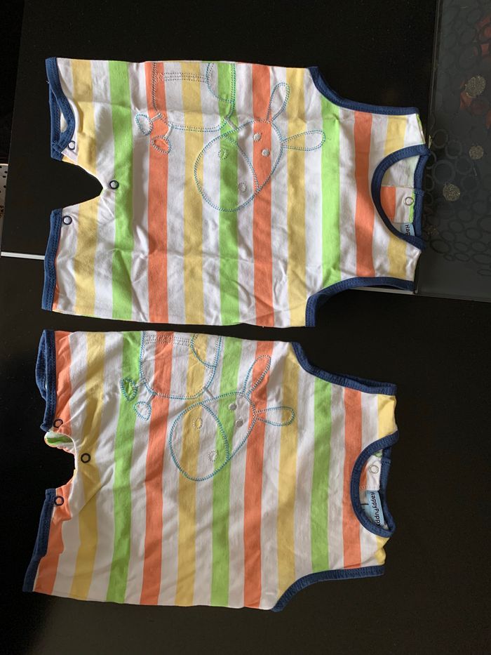 Lot 2 barboteuses été multicolore 3mois
