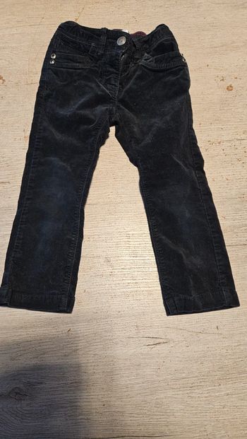 Pantalon slim, élastique, noir en velour, Okaïdi, 3 ans