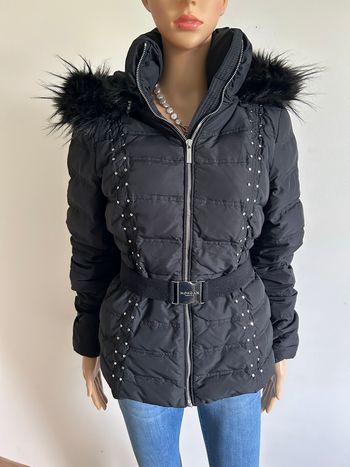 Doudoune noire avec capuche Morgan taille 42 comme neuve (taille petit)