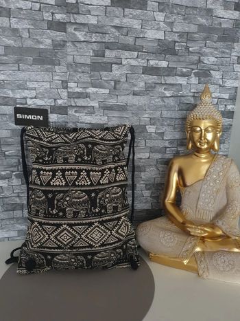 Sac fourre-tout noir et blanc
