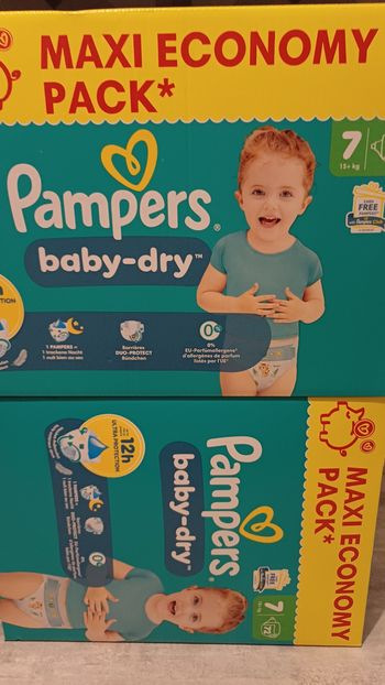 2 carton de couche pampers baby dry taille 7