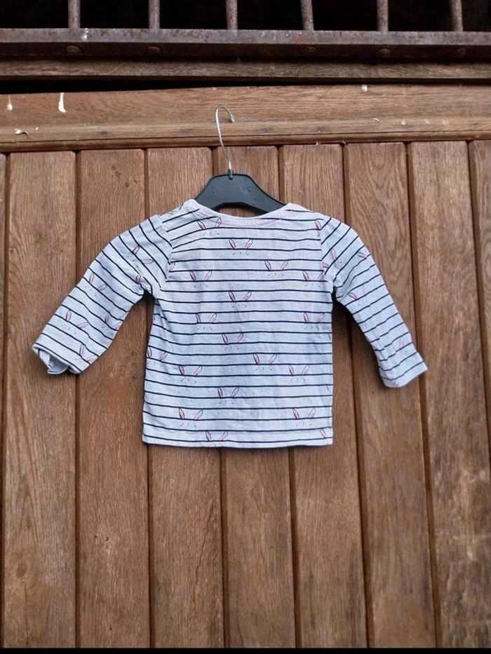 Tee-shirt manche longue bébé fille 9.12 mois - photo numéro 2