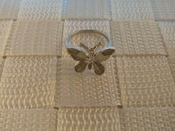 Bague fantaisie papillon avec nacre - photo numéro 3