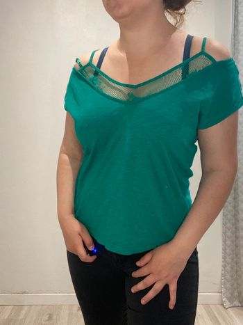 T shirt vert manches courtes