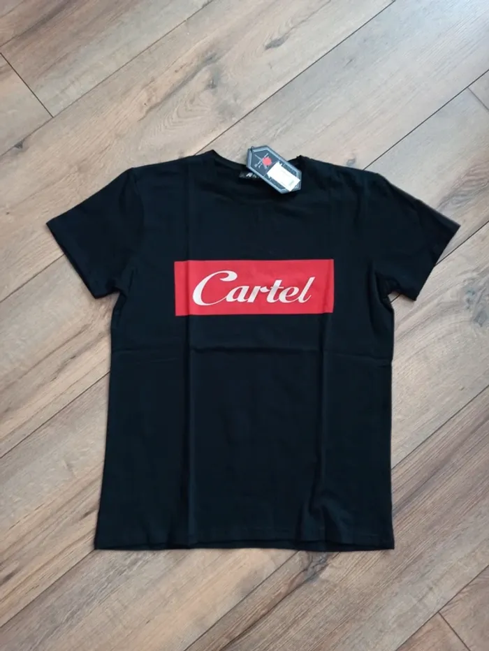 Tee shirt noir et rouge homme manches courtes L