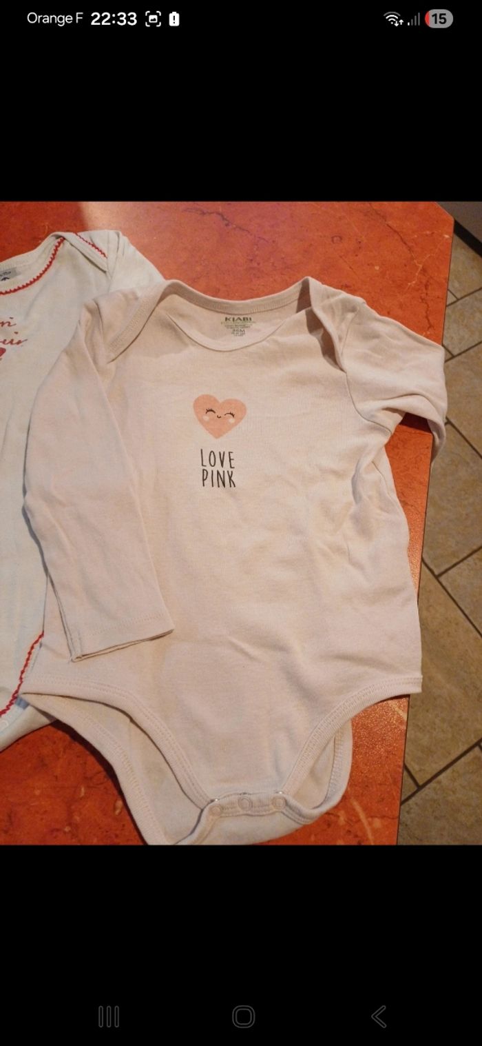 Lot de 2 bodies fille taille 36 mois - photo numéro 2
