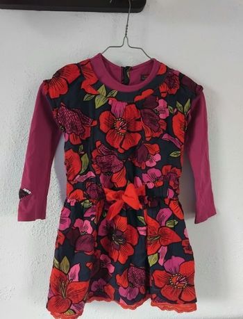 Catimini Robe fille 6 ans – Robe fleurie colorée manches longues 