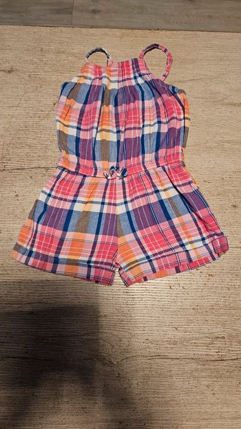 Combi short à bretelles, ceintré, à carreaux, Zerman, 3/4 ans, jamais mis