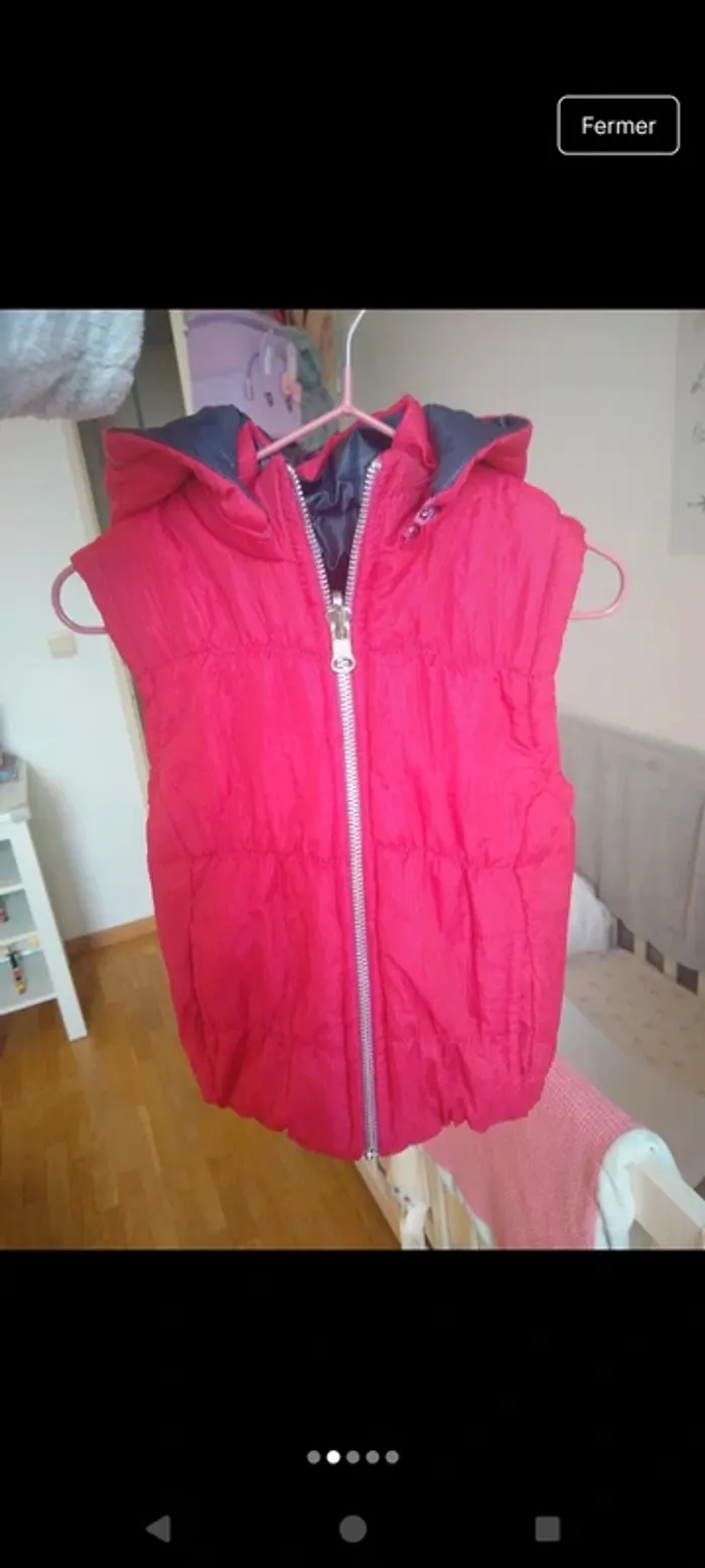 Veste fille sans manches réversible