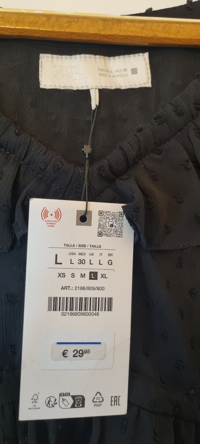 Blouse plumetis neuve Taille L Zara - photo numéro 4