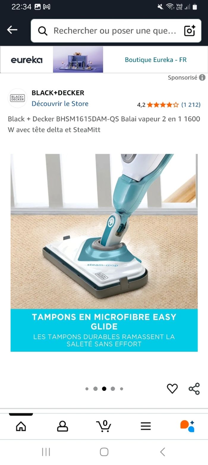 Balai vapeur black & decker