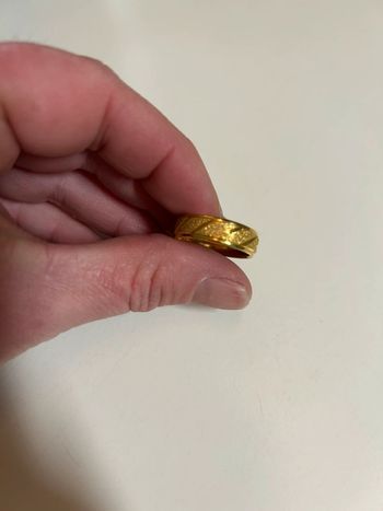 Bague acier inoxydable taille 17/54 doré