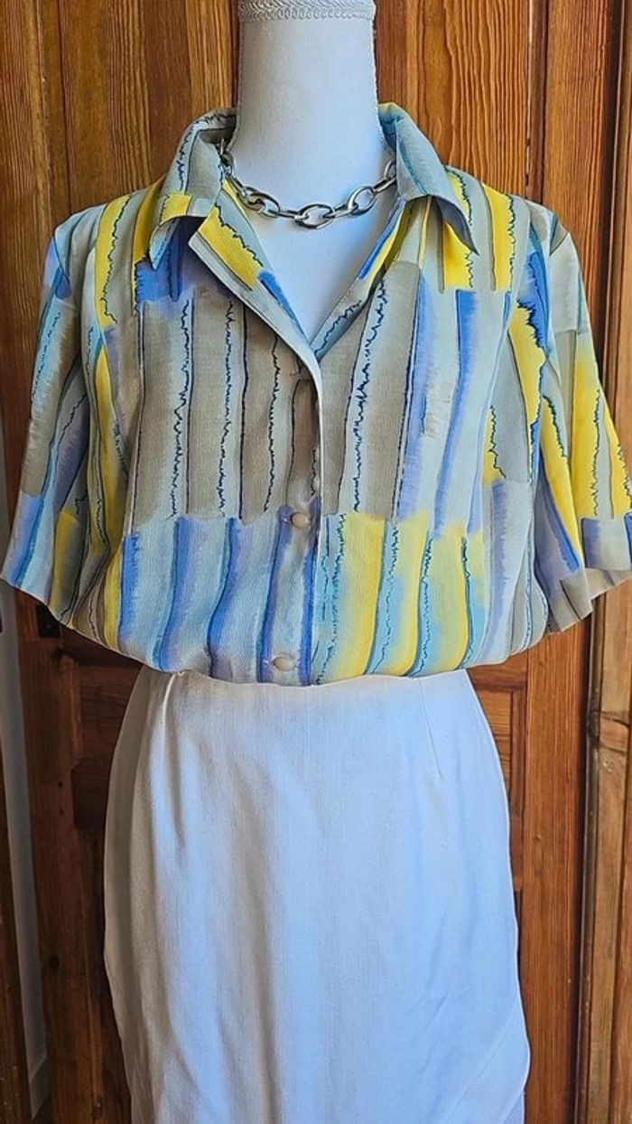 Blouse vintage 80s manches courtes - photo numéro 2