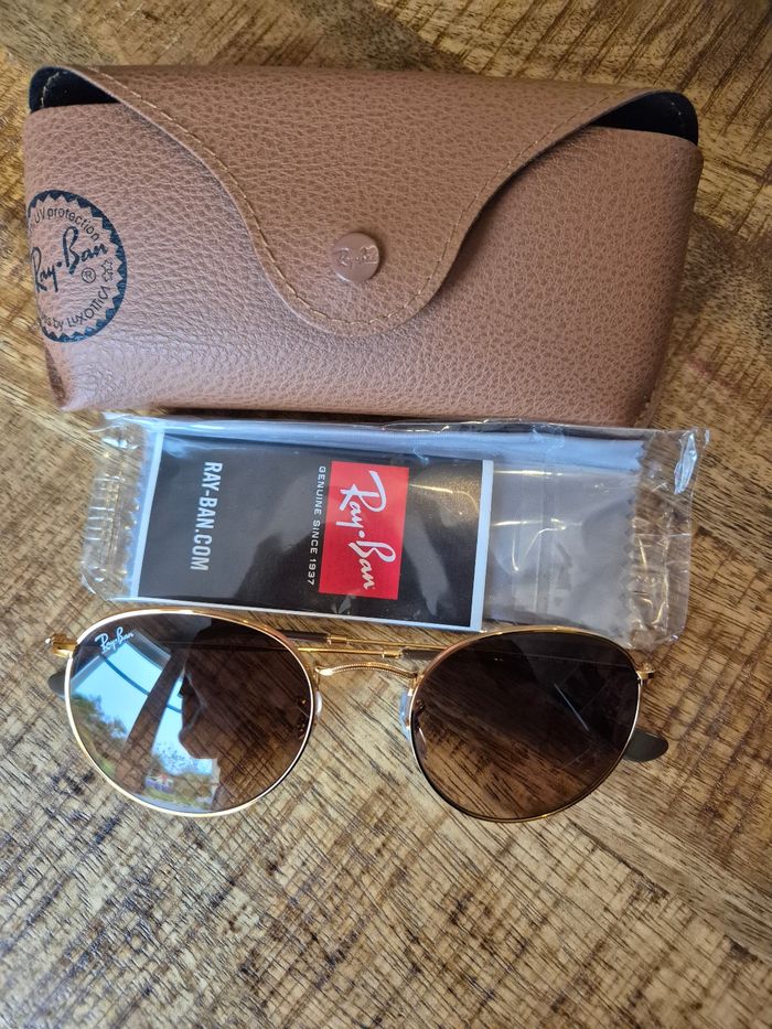 Solaire rayban neuve rb3447 doré - photo numéro 3
