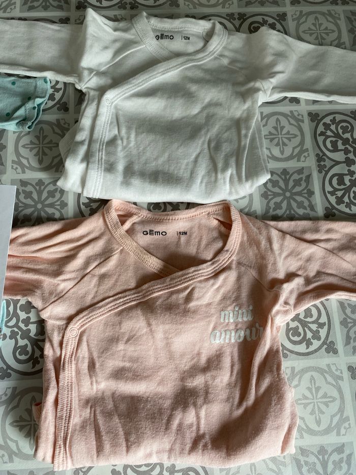 Lot 5 body ML 12 mois Gemo Mixte - photo numéro 2