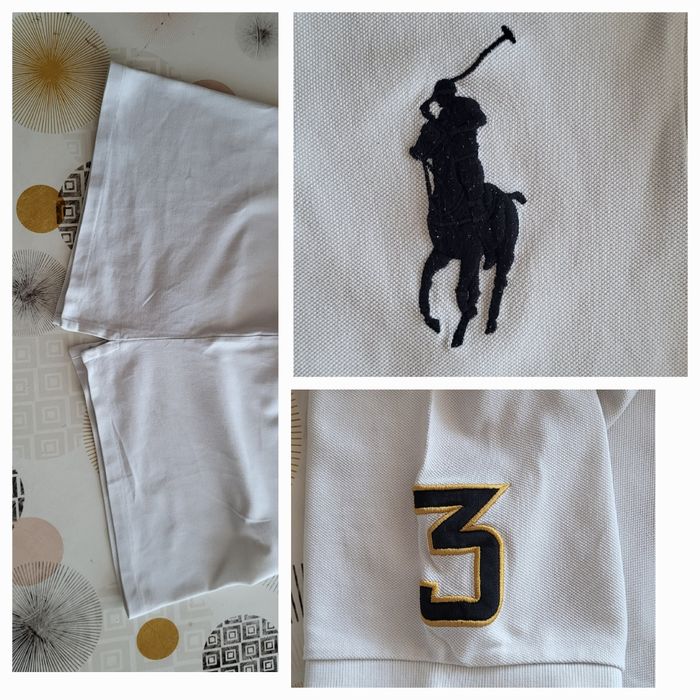 Ralph Lauren Polo MC TXL -Slim Fit -Big Pony Brodé Noir & Patch «3» Manche Droite - 100%Coton - photo numéro 6