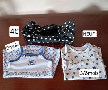 Lot vêtements NEUFS pour bébé fille 3 mois