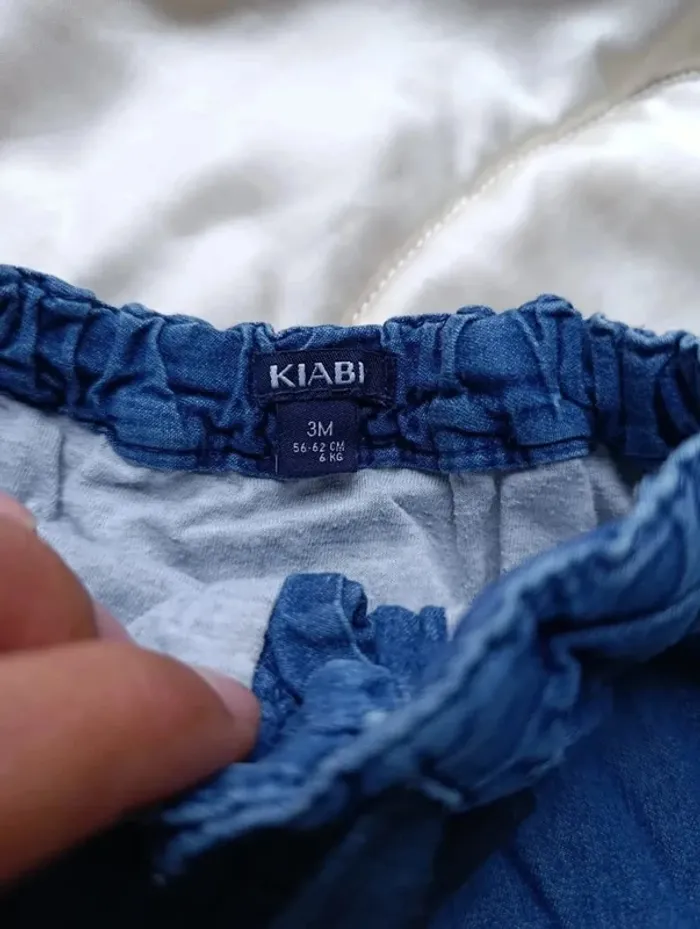 Sarouel avec doublure bleu Kiabi 3 mois 56/62 cm 6 kg - photo numéro 3