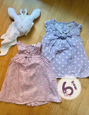 Lot de 2 Robes Bébé Grain de Blé - Taille 6 mois