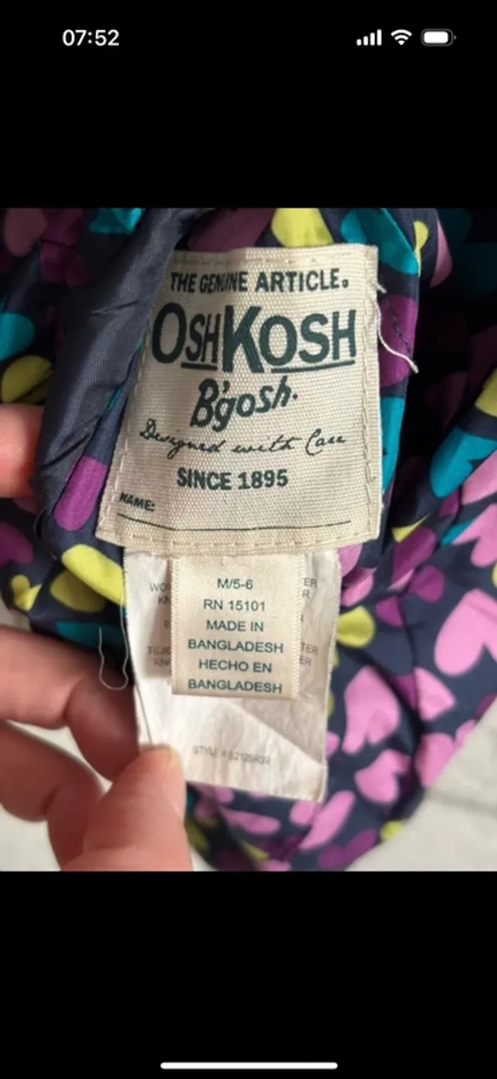 Coupe vent oshkosh taille 5/6 ans - photo numéro 3