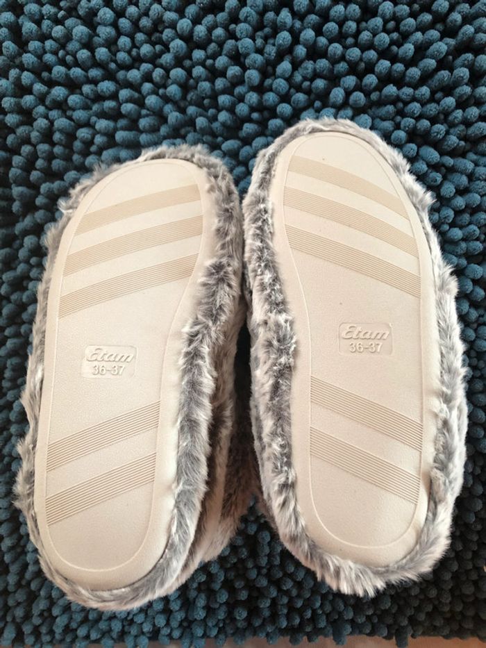 Chaussons gris et blanc - etam neuf - photo numéro 3