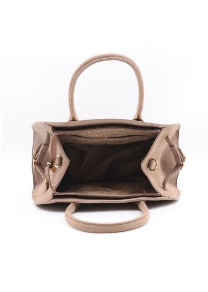 Sac à main Flora & Co taupe neuf avec étiquette en suédine chic & pratique - photo numéro 4