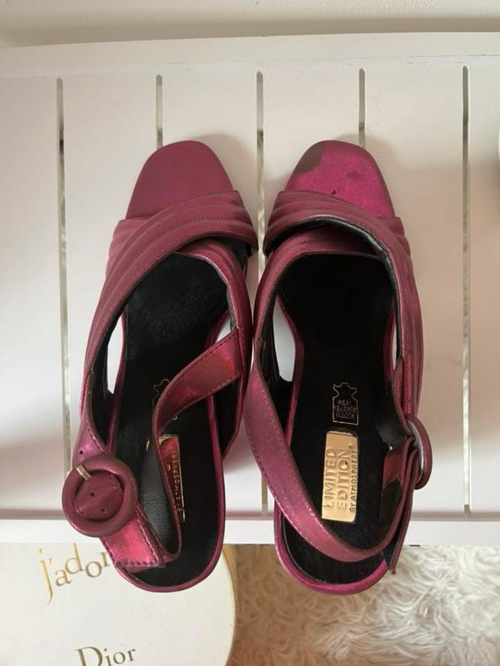 Sandales ouvertes talons violet foncé brillante T40 Atmosphère BE 👡 - photo numéro 8