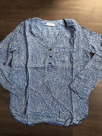Blouse légère cache cache taille 2 imprimée léopard bleue