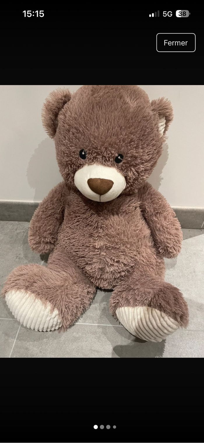 Ours en peluche marron 54 cm – doudou tout doux 🧸