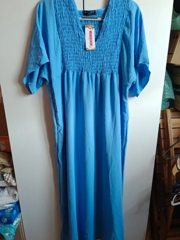 Robe longue été bleu ciel