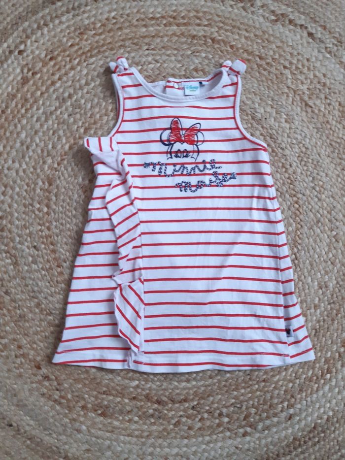 Robe rayée Minnie Disney 18 mois - photo numéro 1