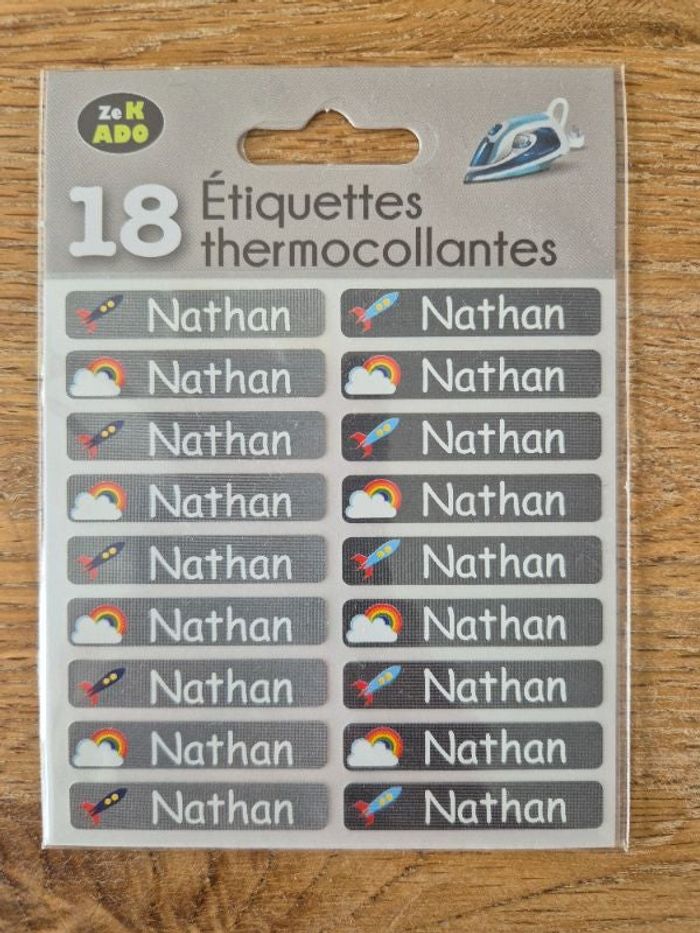 Étiquettes thermocollantes "Nathan"