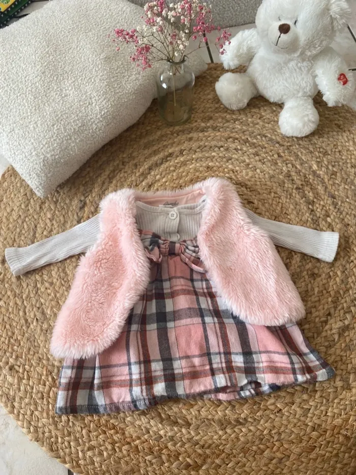 Ensemble robe et boléro moumoute
