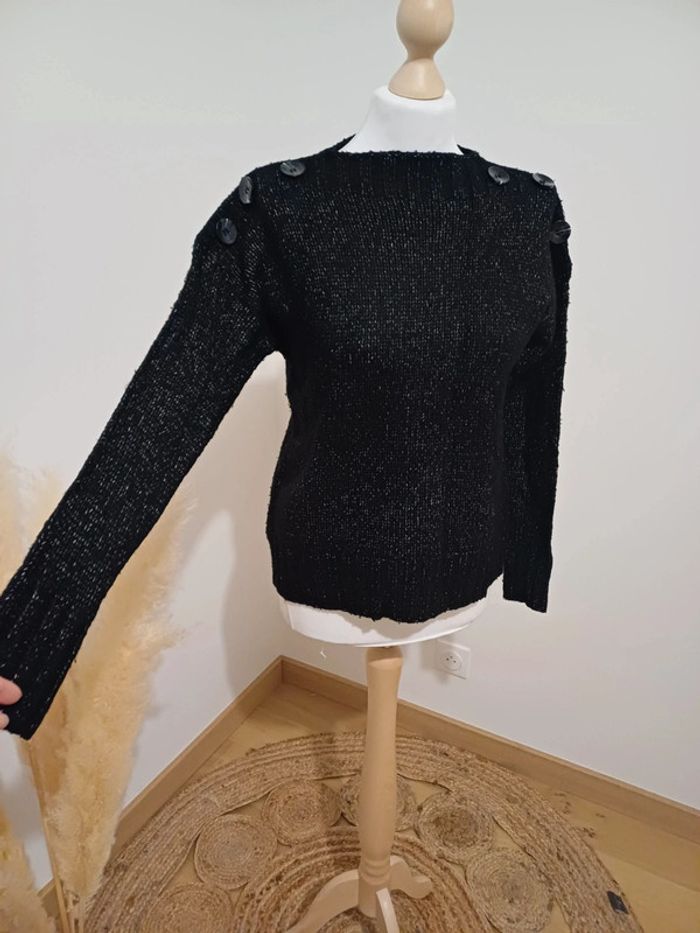 Pull noir chaud avec boutons Colloseum taille S 36