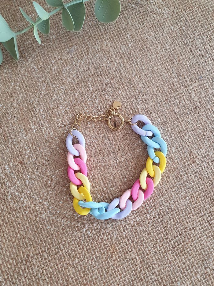 Bracelet Mailles couleurs pastels