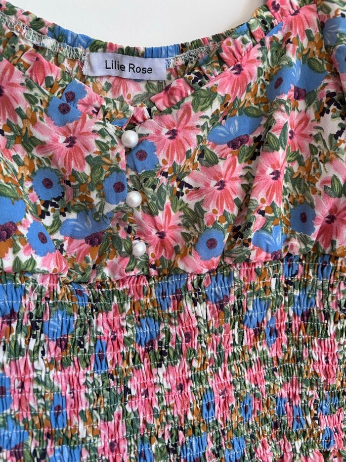 🌸 Tee shirt / Blouse à manches longues - Lilie rose Taille S/M - photo numéro 4