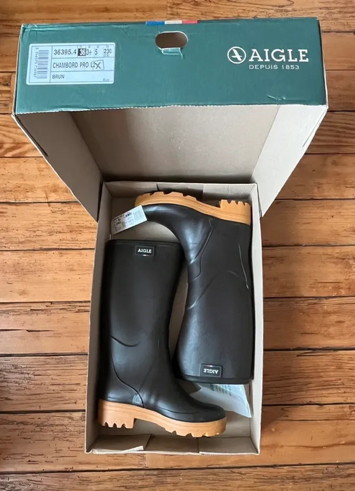 Bottes Aigle Chambord pro L2 marron foncé - photo numéro 2