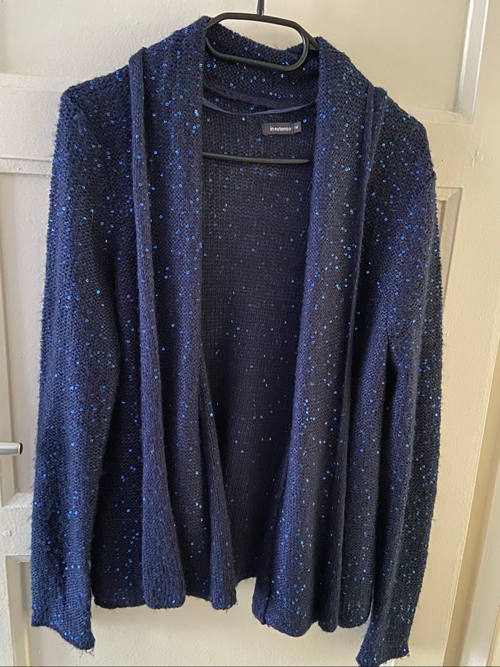 Gilet paillettes bleu IN Extenso t.m