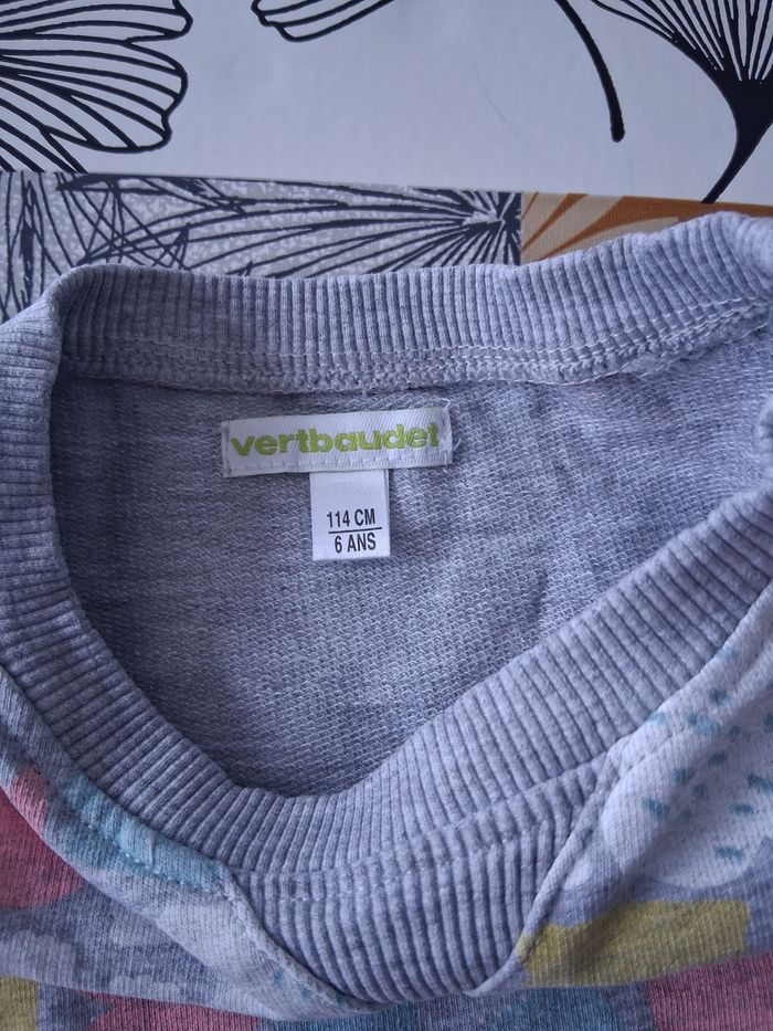 Sweat fille gris chiné motifs multicolores 6 ans - photo numéro 5