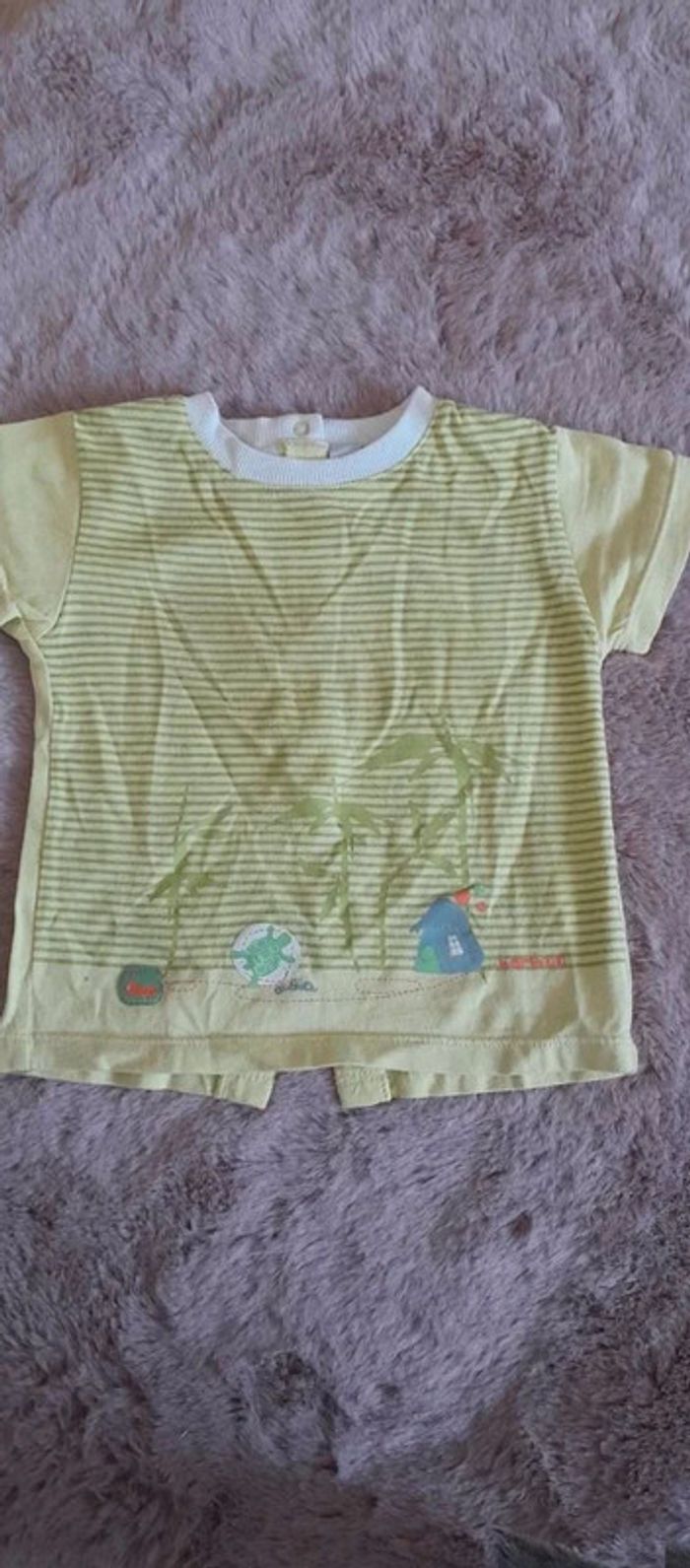 T shirt avec pressions au dos 12 mois au bisou