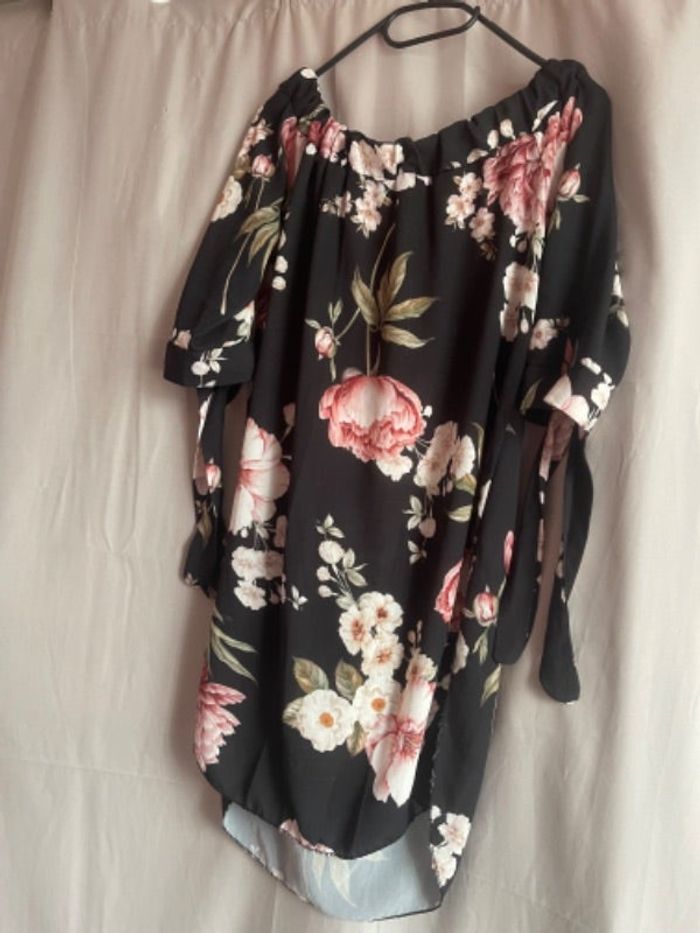 Blouse longue fleurie