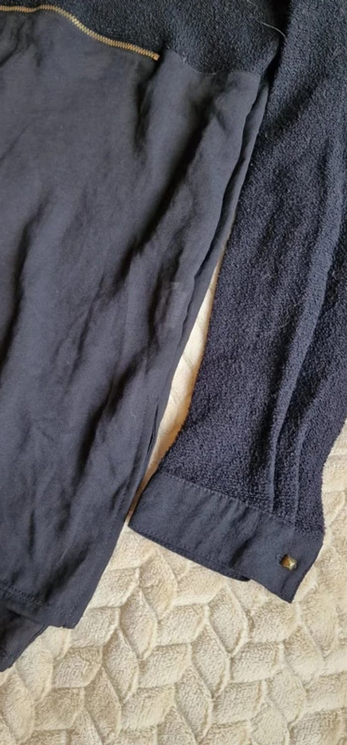 Blouse Zara à manches longues noire bi-matière taille S - photo numéro 5
