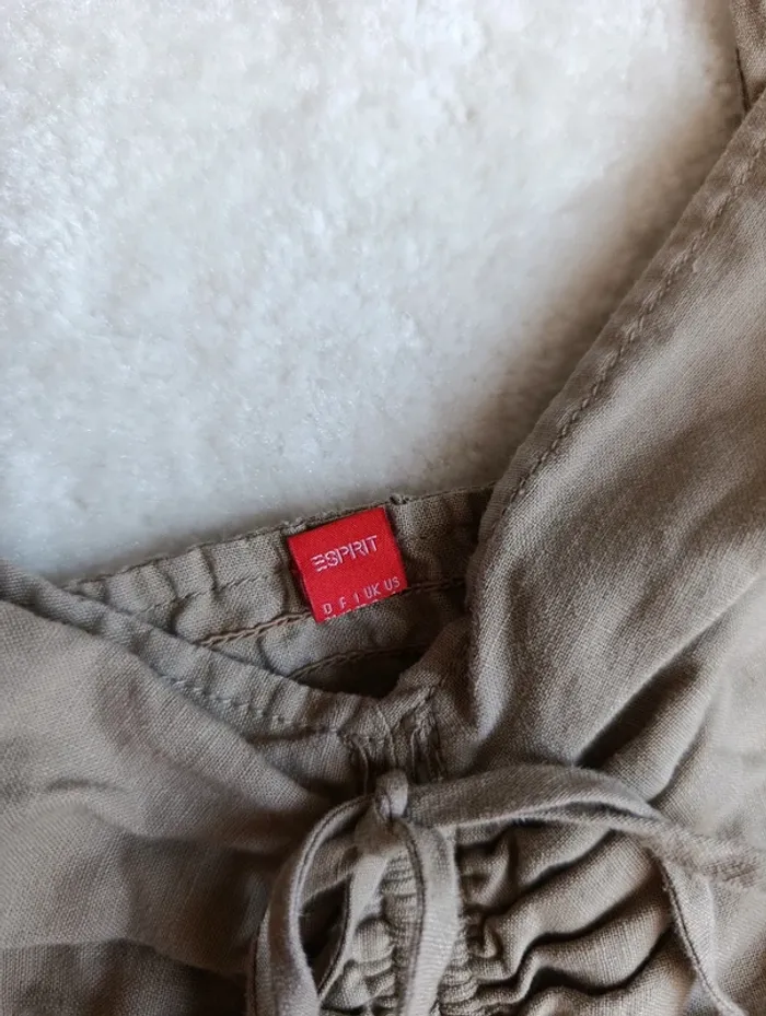 Robe d'été beige Esprit 36 finies bretelles réglables lin et coton - photo numéro 6