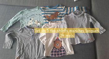 Lot de 5 tee-shirts manches longues 24 mois